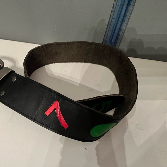 ATTAQUE VINTAGE 80\'S NEON/BLACK Numbers LEATHER BELT MADE IN AUSTRALIA, SIZE M main image 4